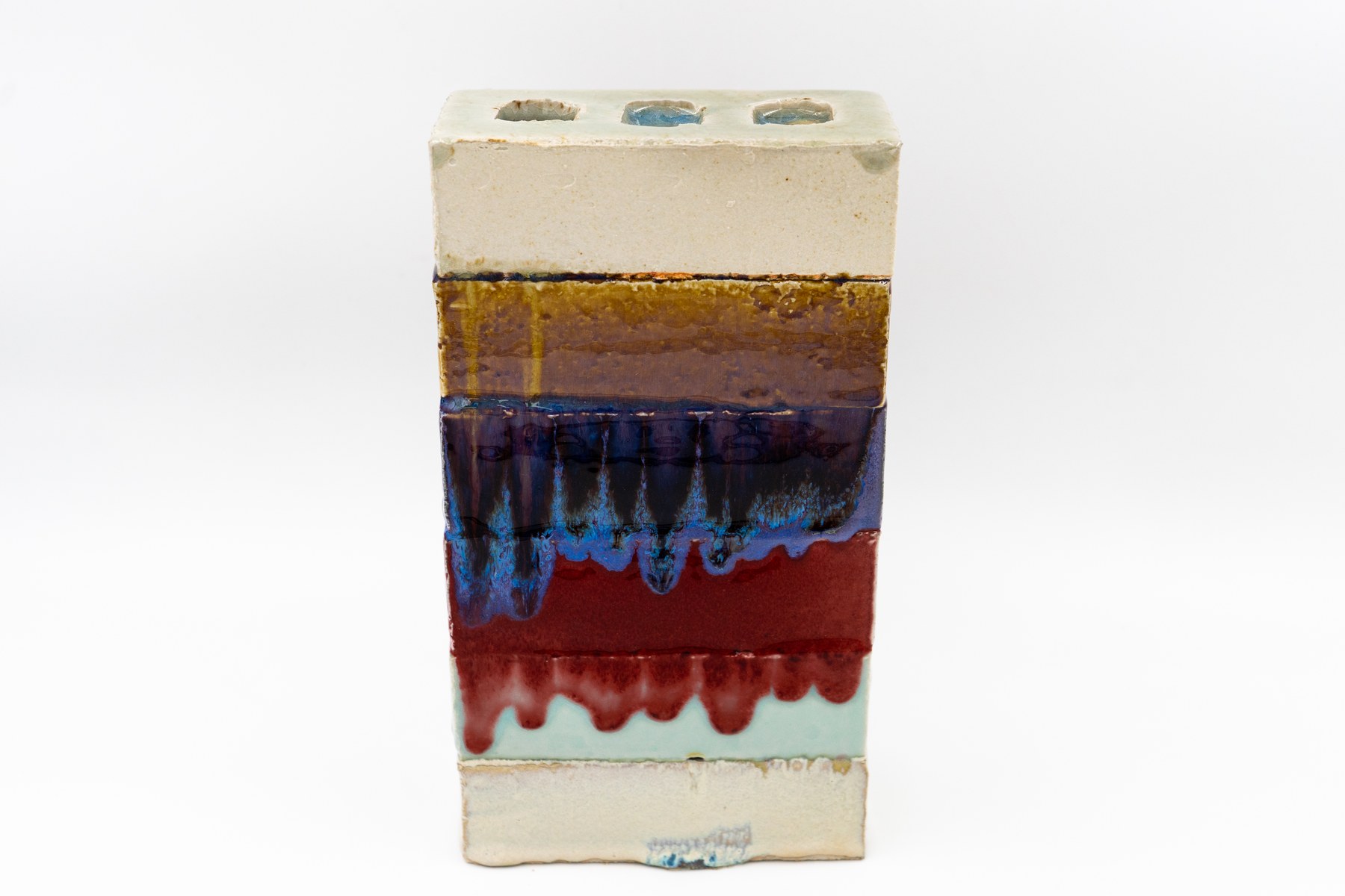 Stacks — five bricks, multicolor glazes